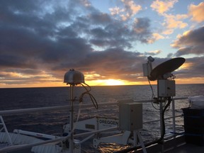 Aerosol filter samplers probe the air over the Southern Ocean.