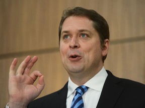 Conservative leader Andrew Scheer holds a press conference on Parliament Hill during the COVID-19 pandemic in Ottawa on Monday, June 8, 2020. Scheer says defunding the RCMP because of allegations of racism and brutality won't make Canadians any safer.