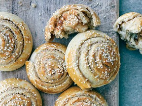 Kubez el tahineh (sweet tahini rolls)