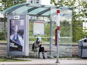 A TTC bus shelter in Toronto on June 3, 2020.