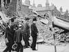 Winston Churchill visiting bomb-damaged areas of the East End of London, Sept. 8 1940.