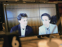 WE Charity founders Marc, left, and Craig Kielburger appear as witnesses via videoconference during a House of Commons finance committee meeting in Ottawa on July 28, 2020.
