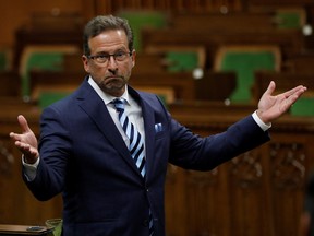 Bloc Quebecois Leader Yves-Francois Blanchet during Question Period in the House of Commons on Aug. 12, 2020.
