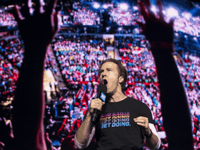 WE co-founder Craig Kielburger during a WE Day gathering in Edmonton in 2018. Over 16,000 students took part in the event which consisted of educational talks, performances and motivational speeches.