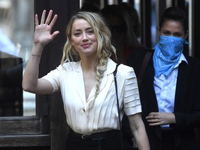 Amber Heard arrives at the Royal Courts of Justice on July 20, 2020 in London, England.