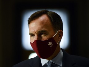 Minister of Finance Bill Morneau takes part in a media lock-up for the federal government's Economic and Fiscal Snapshot 2020 in Ottawa on Wednesday, July 8, 2020.