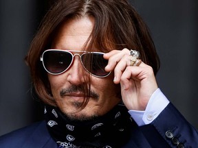 Actor Johnny Depp arrives at the High Court in London, Britain July 17, 2020.