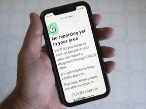 COVID Alert, a Canadian smartphone app released Friday July 31, 2020 is meant to warn users if they've been in close contact with someone who tests positive for COVID-19.