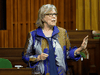 Green Party MP Elizabeth May speaks in the House of Commons in April 2020.