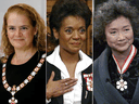 Three of our recent governors general: Julie Payette, Michaëlle Jean and Adrienne Clarkson.