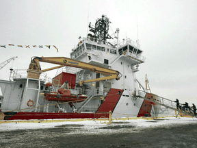 The CCGS Captain Molly Kool is presented to the media after undergoing refit and conversion work at the Davie shipyard, Friday, Dec. 14, 2018 in Levis, Que.