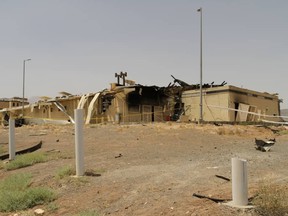 A view of a damaged building after an explosion at Iran's Natanz Nuclear Facility, in Isfahan on July 2, 2020.