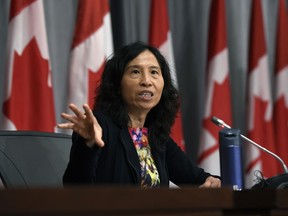 Chief Public Health Officer of Canada Dr. Theresa Tam speaks at a news conference on the COVID-19 pandemic on Parliament Hill in Ottawa, on Tuesday, July 28, 2020.