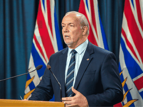 B.C. Premier John Horgan. His province saw its worst ever month for overdose deaths in June, with 175 deaths.