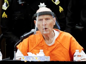 Former police officer Joseph James DeAngelo Jr. — known as the Golden State Killer — speaks at a June 29, 2020, hearing  in Sacramento, Calif., during which he plead guilty.