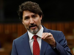 Prime Minister Justin Trudeau speaks during a sitting of the special committee on the coronavirus disease (COVID-19) outbreak at the House of Commons on Parliament Hill in Ottawa on June 18, 2020.