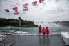 People ride on the Canadian tourist boat Hornblower, which is limited under Ontario’s rules to just six passengers amid the spread of COVID-19, in Niagara Falls, Ontario, July 21, 2020.