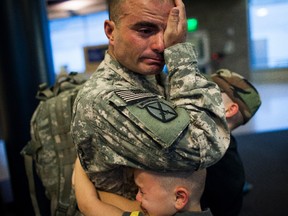 Joey welcomes his father, Sgt. First Class Brian Eisch, home from Afghanistan.