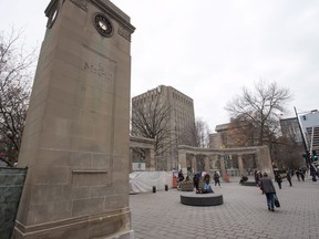 The Roddick Gates are monumental gates that serve as the main entrance to the McGill University campus are seen on November 14, 2017 in Montreal. Canada's universities are bracing for an influx of students next month from the United States, where the worsening COVID-19 pandemic is setting fresh records every day for new infections and deaths.