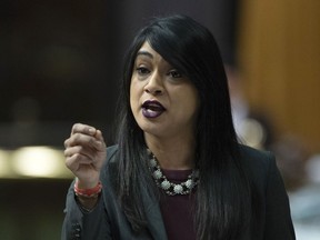 Liberal Bardish Chagger responds to a question during Question Period in the House of Commons, Tuesday, February 26, 2019 in Ottawa. The first of multiple parliamentary investigations of the federal government's aborted deal with WE Charity to run a volunteering program begins this afternoon. The House of Commons finance committee is set to hear from Youth Minister Chagger and some senior public servants as it probes how WE got a sole-sourced contract to administer the $900-million program.THE CANADIAN PRESS/Adrian Wyld