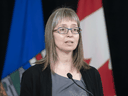 Dr. Deena Hinshaw, chief medical officer of health provides an update on Alberta's school re-entry plan for the 2020-21 school year, during a press conference Tuesday July 21, 2020.