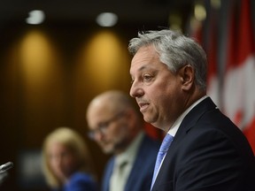 CSIS director David Vigneault holds a press conference on Parliament Hill in Ottawa on Thursday, July 16, 2020.