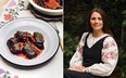 Beet leaf rolls with buckwheat and mushrooms, left, from Olia Hercules's new book, Summer Kitchens