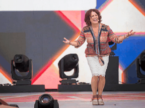 Margaret Trudeau speaks at We Day Canada at Parliament Hill on July 2, 2017 in Ottawa.