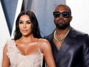 Kim Kardashian and Kanye West attend the Vanity Fair Oscar party in Beverly Hills during the 92nd Academy Awards, in Los Angeles, California, U.S., February 9, 2020.