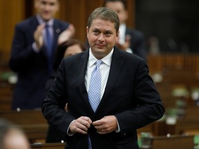 Conservative Leader Andrew Scheer is seen during question period in the House of Commons in Ottawa on Aug. 12.