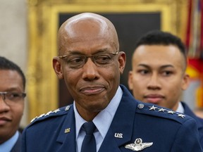 General Charles Q. Brown, attends a swearing in ceremony as he becomes the incoming Chief of Staff of the Air Force at the White House in Washington, D.C., U.S., on Tuesday, Aug. 4, 2020.
