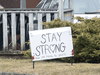 A sign of support is shown in the parking lot at Pinecrest Nursing Home in Bobcaygeon, Ont., on March 30, 2020.