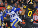 Winnipeg Blue Bombers and Hamilton Tiger-Cats during the 2019 Grey Cup,, Nov. 24, 2019. Whether there will be any season at all in 2020 remains much in doubt.