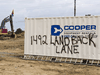 A sign painted by on a bin during a protest that shut down a residential development underway in the south end of Caleonia, Ont., Tuesday August 4, 2020