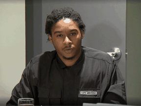 Dafonte Miller speaks at a press conference after Const. Michael Theriault was been convicted of assault, June 26, 2020.