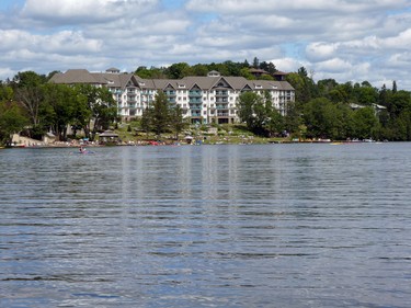 Deerhurst Resort as seen from Peninsula Lake.