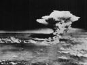 A firestorm-cloud billows about one hour after the nuclear bomb was detonated above Hiroshima, Japan on Aug. 6, 1945.