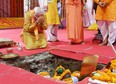 India's Prime Minister Narendra Modi attends the foundation-laying ceremony of a Hindu temple in Ayodhya, August 5, 2020.