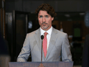 Prime Minister Justin Trudeau speaks during a news conference on Parliament Hill August 18, 2020 in Ottawa.