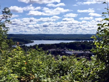 Peninsula Lake is surrounded by cottage country.