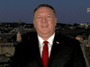 In this screenshot from the RNCs livestream of the 2020 Republican National Convention, U.S. Secretary of State Mike Pompeo addresses the virtual convention in a pre-recorded video from Jerusalem, Israel, on August 25, 2020.