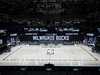 The court and benches are empty after the Milwaukee Bucks boycotted their game 5 playoff game against the Orlando Magic to protest the shooting of Jacob Blake by Kenosha, Wisconsin police.