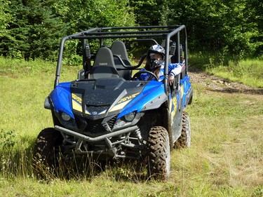 Taylor Goulard, Deerhurst Resort's marketing manager, goes for a spin in the forest.