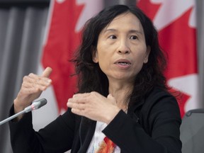 Chief Public Health Officer Dr. Theresa Tam responds to a question during a news conference in Ottawa, Aug. 14, 2020.