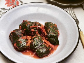 Beet leaf rolls with buckwheat and mushrooms from Summer Kitchens
