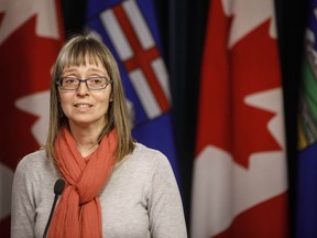 Alberta chief medical officer of health Dr. Deena Hinshaw updates media on the Covid-19 situation in Edmonton, Friday, March 20, 2020. Hinshaw says her school-age children will be returning to the classroom in September.