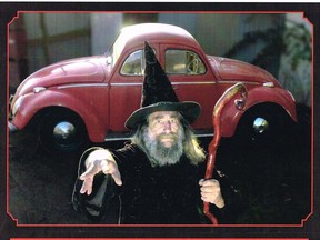 Ian Brackenbury Channell, who now goes by Jack, is the Wizard of New Zealand. He was appointed to his position in 1990 by Prime Minister Mike Moore. The Wizard says he has a "very unusual" car, which is a Volkswagon Beetle with two frontends and no backends. When he drives it, he says people don't know whether it's going forwards or backwards. He says it's not going which way that counts. It's having fun that counts, he says. Jack the Wizard is seen in this undated handout photo with his vehicle.