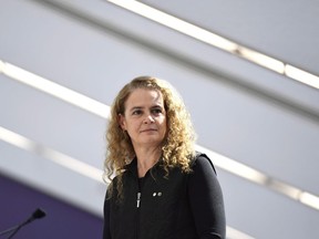 Governor General Julie Payette delivers remarks during a celebration of the 100th anniversary of Statistics Canada at its headquarters in Ottawa on Friday, March 16, 2018.