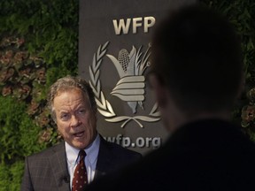 The head of UN World Food Program says the COVID-19 crisis has dramatically increased the number of starving people in Latin America, which could trigger a refugee exodus to North America if not addressed. David Beasley, the new executive director of the World Food Programme, speaks to The Associated Press during an interview in Rome, Thursday, Dec. 6, 2018.