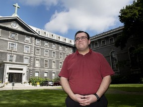 Seminarian Francis Leroux poses at Montreal's Grand Semanaire in Montreal, Saturday, August 22, 2020.